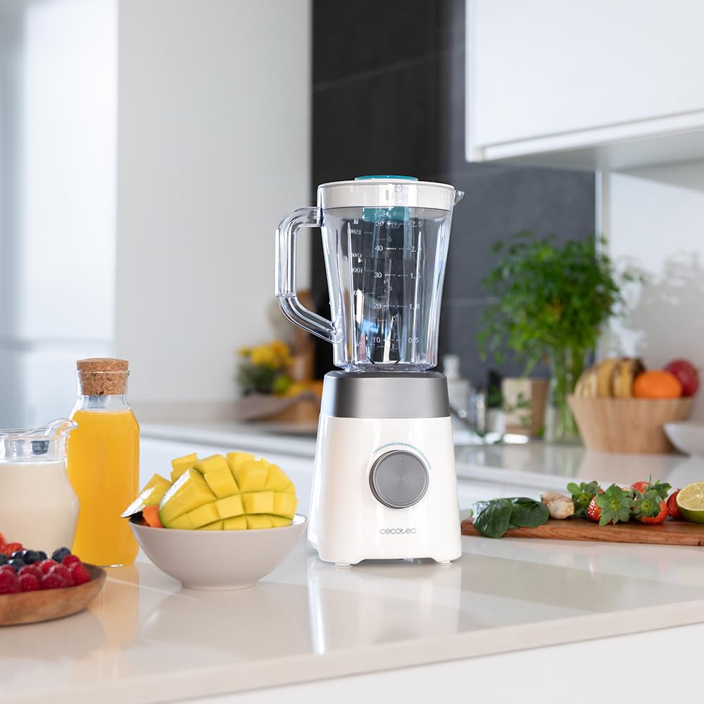 Cecotec Standmixer Power Black Titanium 1800MAX Blend It, 1800 W maximale Leistung, 5 Geschwindigkeiten, 6 Klingen aus Edelstahl, Ice-Crush-Funktion, Turbo- und Smoothie-Funktion, AutoClean-Funktion
