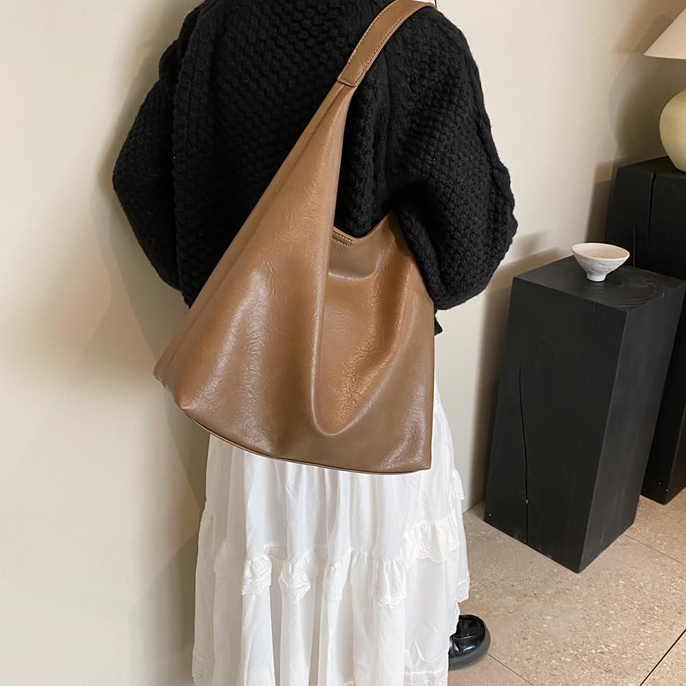 Large PU Leather Tote Bag – Women’s Soft Shoulder Handbag with Coin Purse
