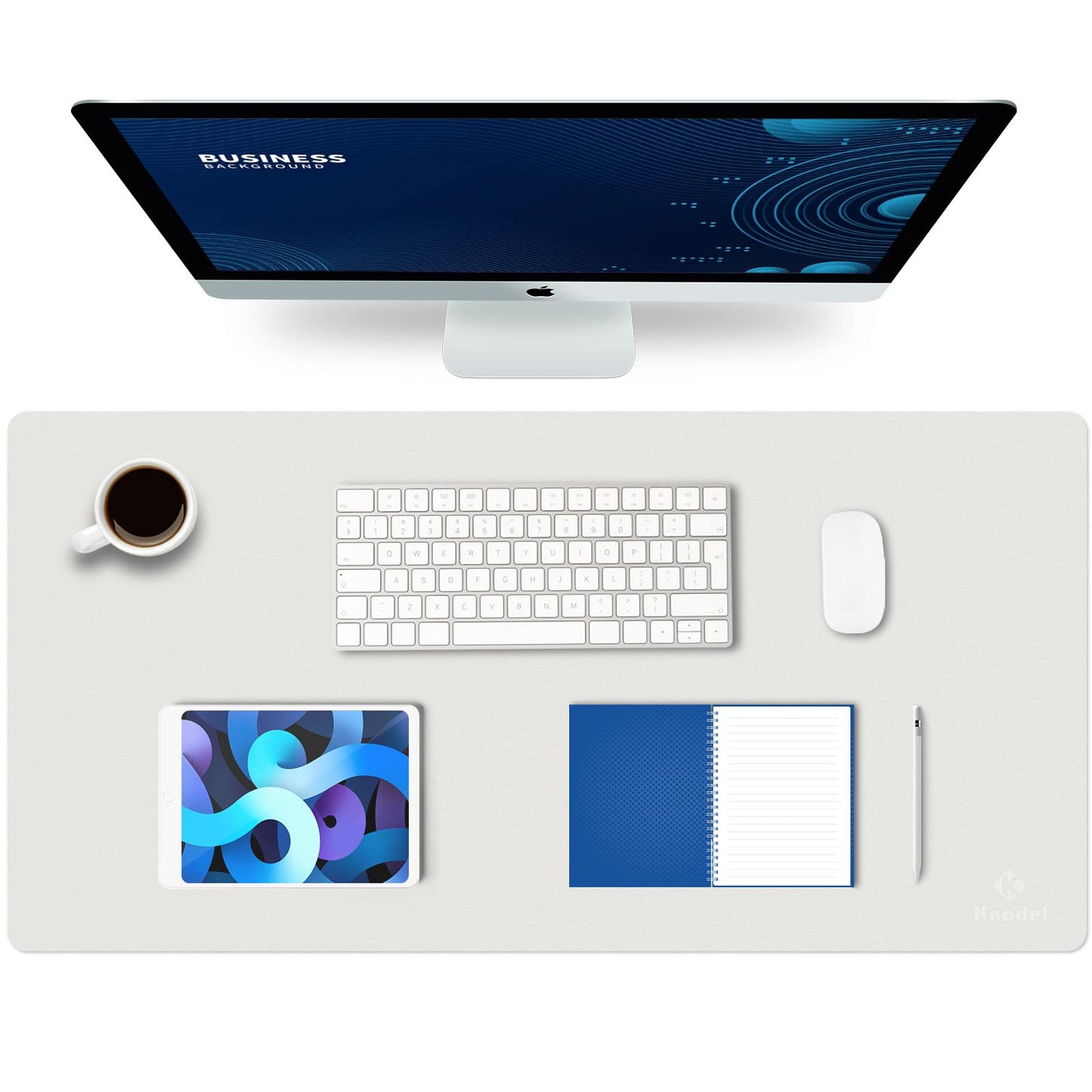 K KNODEL Tischunterlage, Schreibtischunterlage, 80 x 40cm PVC Tischunterlage, Laptop Tischunterlage, wasserdichte Schreibunterlage für Büro- oder Heimbereich, doppelseitig (Schwarz/Schwarz)