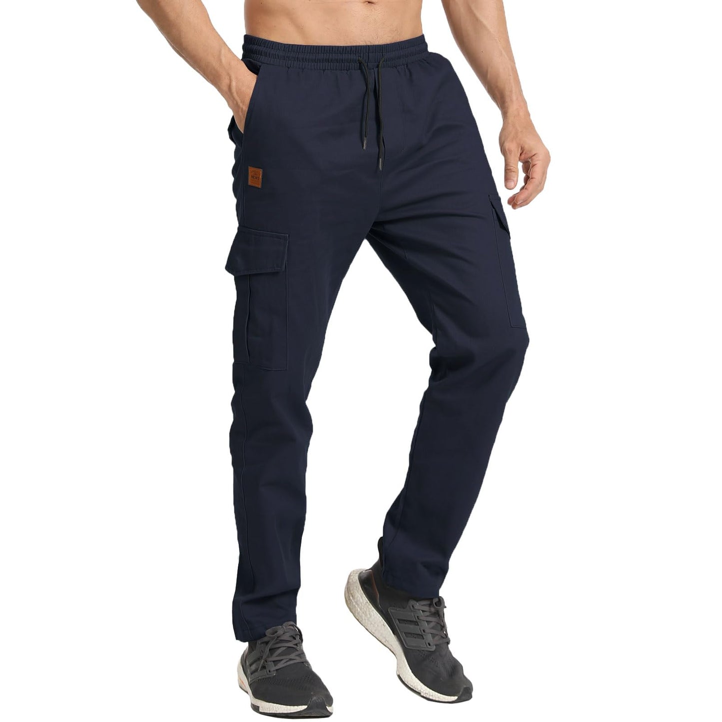 JustSun Men’s Cargo Jogger Pants – 100% Cotton Chino Style