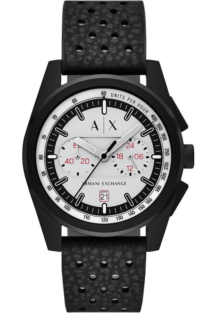 Armani Exchange Watch for Men, Quartz Movement and 42mm Case Size with Stainless Steel, Leather or Silicone Strap