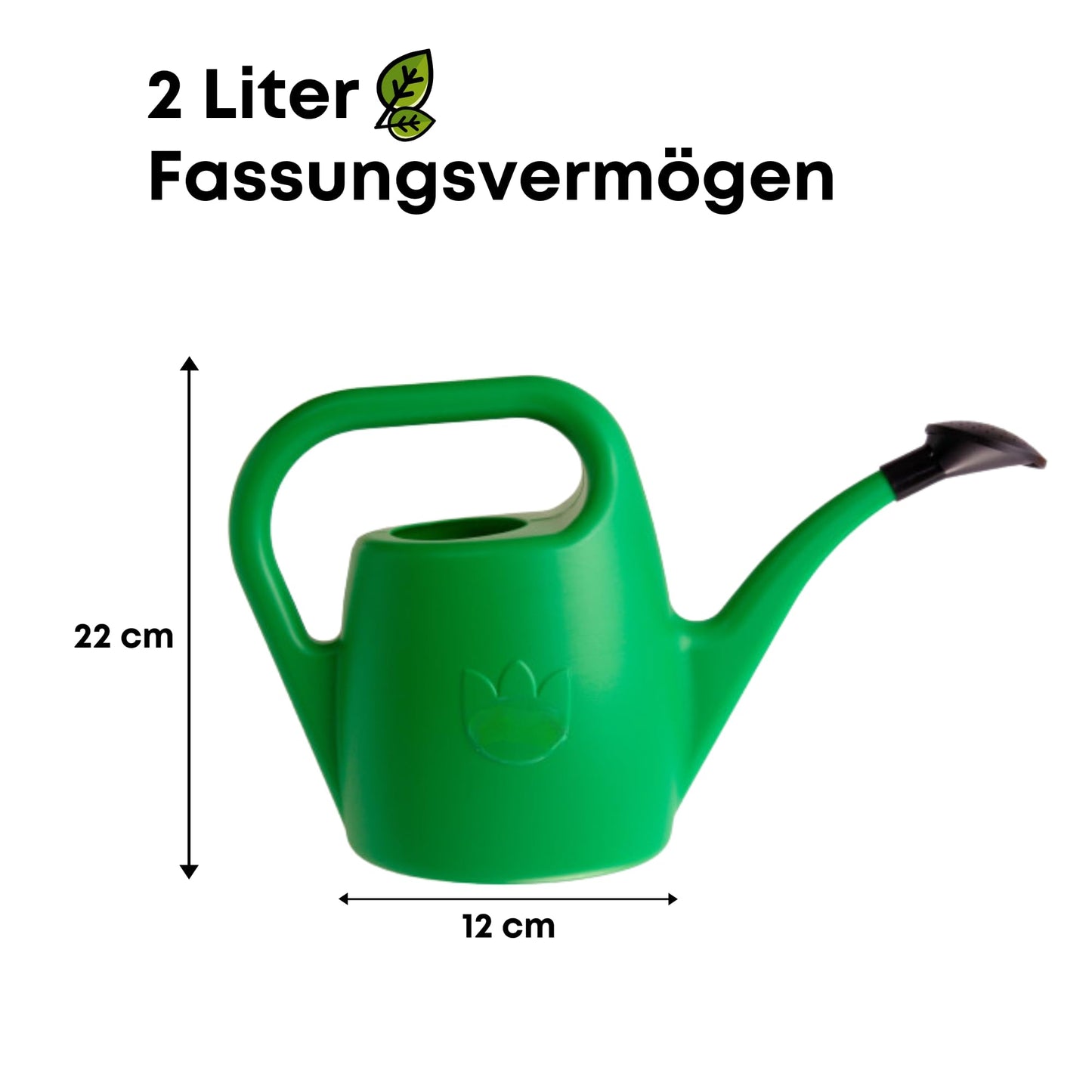 Plastia Gartengießkanne mit dem Brausekopf, 2L - Gießkanne aus Hochwertigem Kunststoff - Handliche Giesskanne für Innen- und Außenbereich - Ideal für Bewässerung für Zimmerpflanzen (Anthrazit)