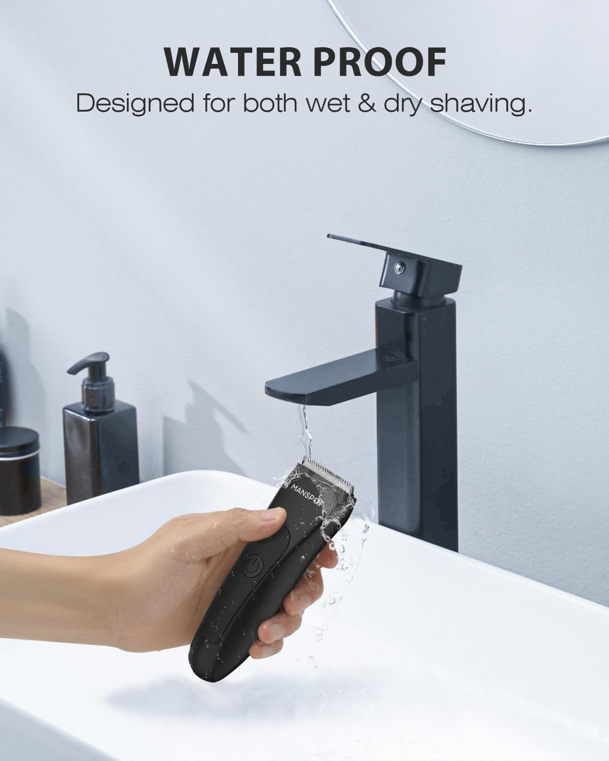 Intimrasierer Mann, Manscaped Rasierer Herren Intimbereich, Intim rasierer männer, Body Groomer Men, körperhaartrimmer, Wasserdichter Nass/Trocken Shaver, 20-fache Nutzung nach dem Aufladen