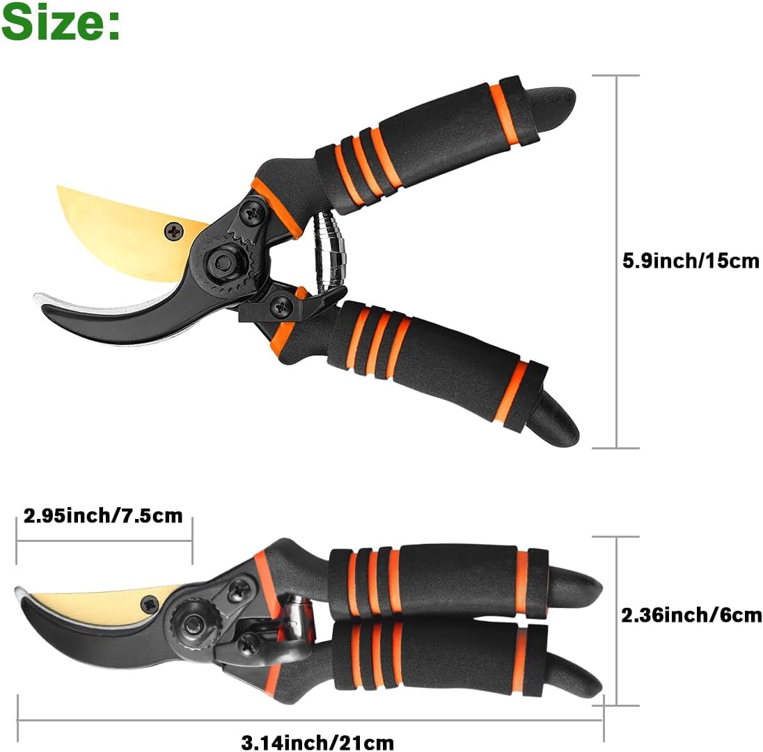 Professionelle Titan Gartenschere, Gartenschere, Gartenschere, Bypass-Schere, Gartenschere, Gartenschere Geschenk für Zweige, Hecken und Blumen