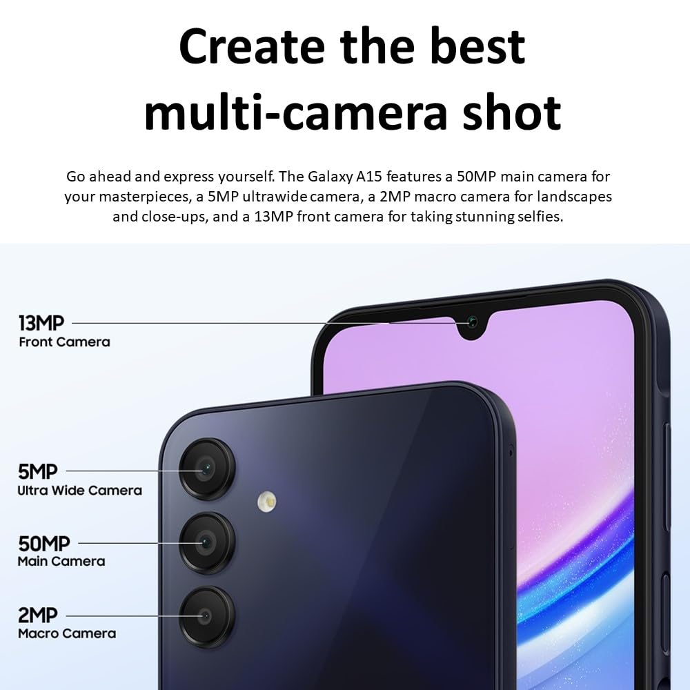 Samsung Galaxy A15 – 50MP Camera, Fast Performance & Long Battery