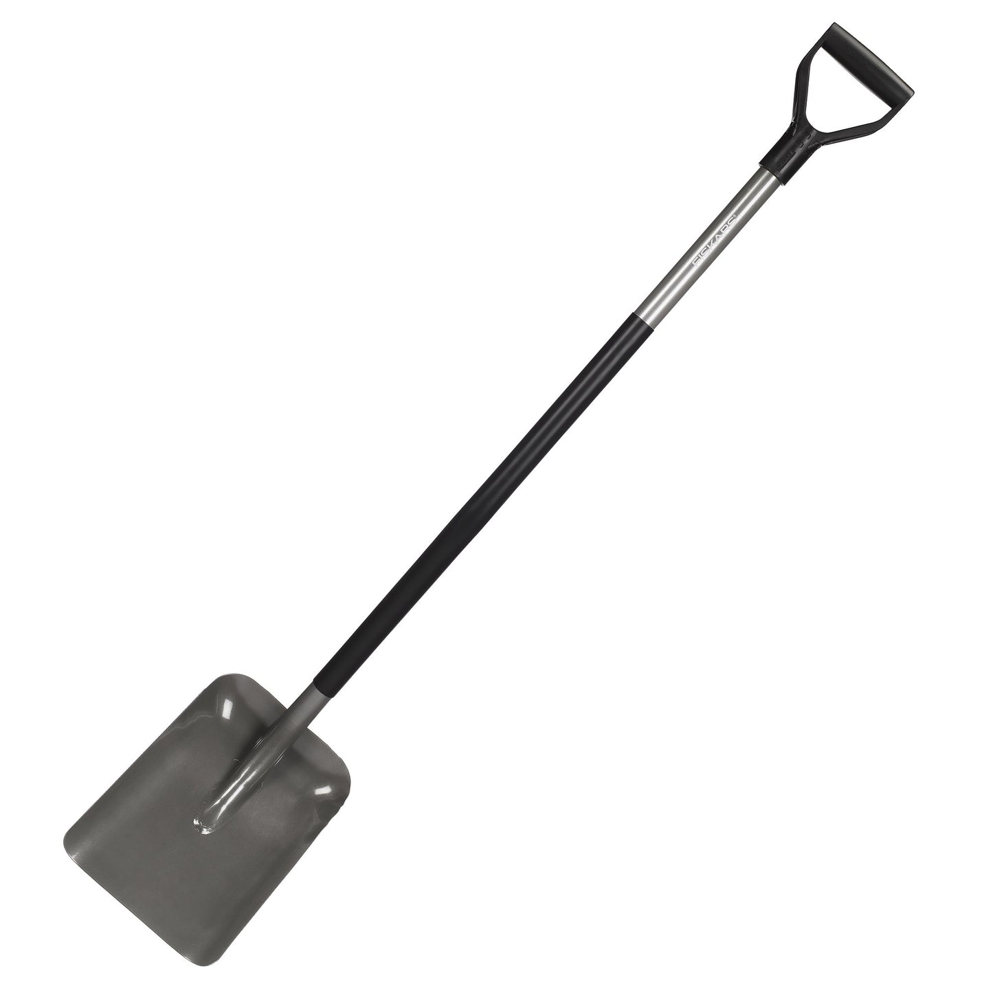 Fiskars Gärtnerspaten, Spitz, Spaten für harte, steinige Böden, Länge: 125 cm, Hochwertiger Borstahl, Grau/Schwarz, Ergonomic, 1070639