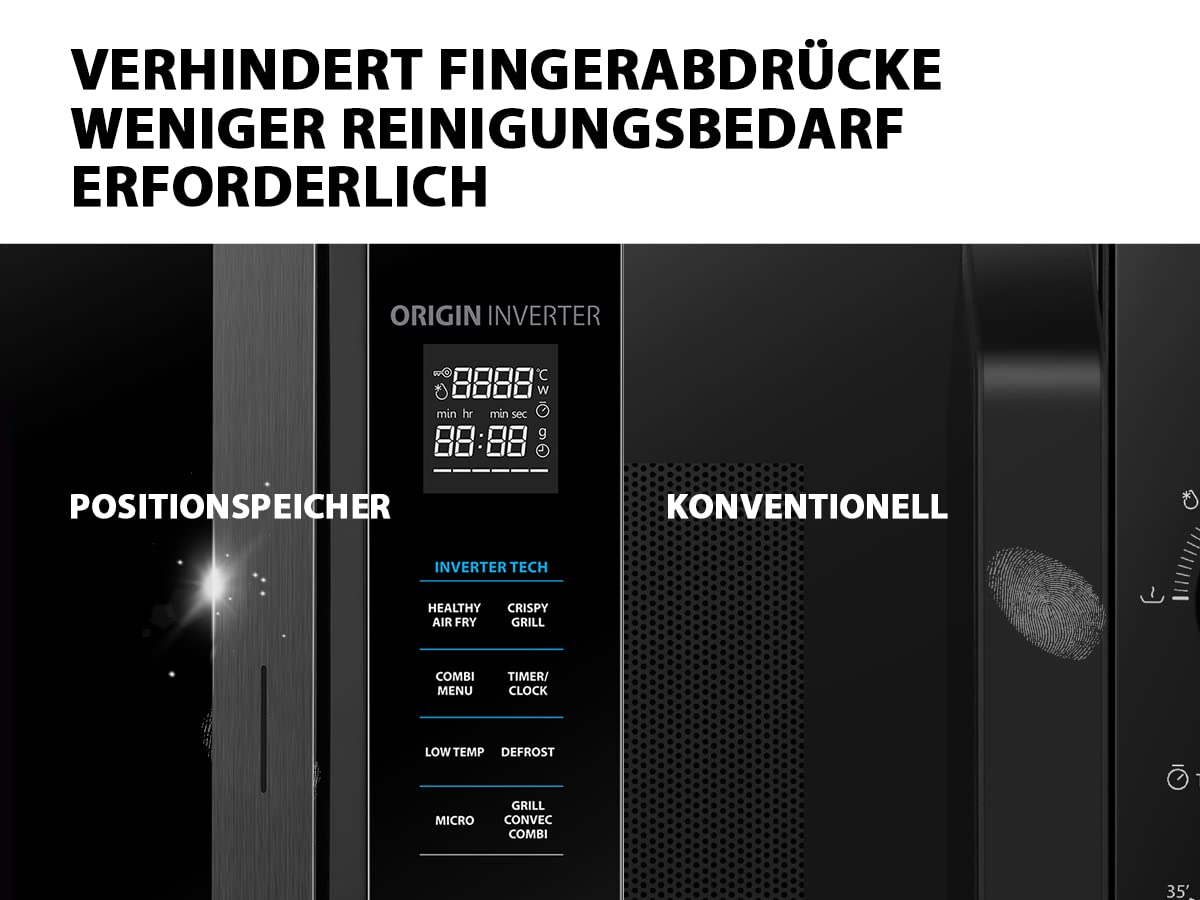 Toshiba MV-AM20T(BK) Mikrowelle/Solo-Mikrowelle/ 20 L/ 800 W/ 5 Leistungsstufen/ 12 Automatikprogramme/Emaille Innenraum/einfach zu reinigen/Auftaufunktion/Glasdrehteller (24,5 cm) /Schwarz