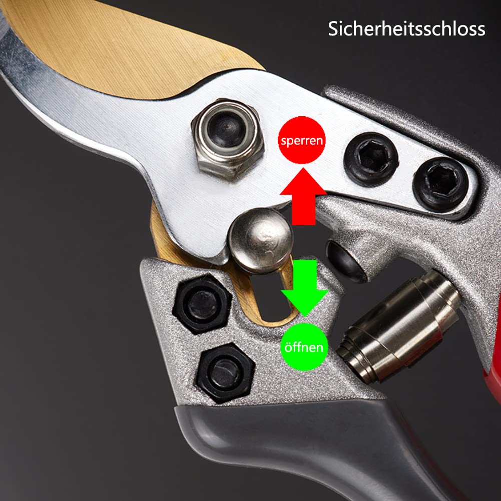 Horsvill Gartenschere, Gartenschere für die Gartenarbeit Heavy Duty, Japanische Gartenschere mit SK4-Stahl, Gartenschere für den Außenbereich, Bypass-Gartenschere, Heckenschere, Baumtrimmer (Grün)