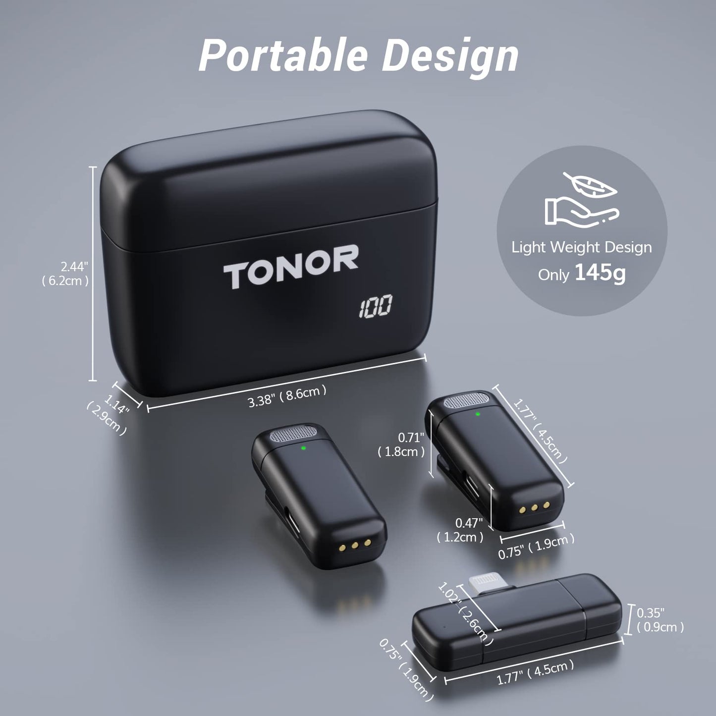 TONOR Wireless Lavalier Mikrofon mit Ladenbox aufladbar dual Funkmikrofon Ansteckmikrofon kabellos Handy Microphone Omnidirectional für TikTok YouTube Videos Vlog geeignet für Lighting TL350