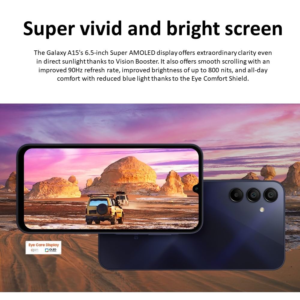 Samsung Galaxy A15 – 50MP Camera, Fast Performance & Long Battery