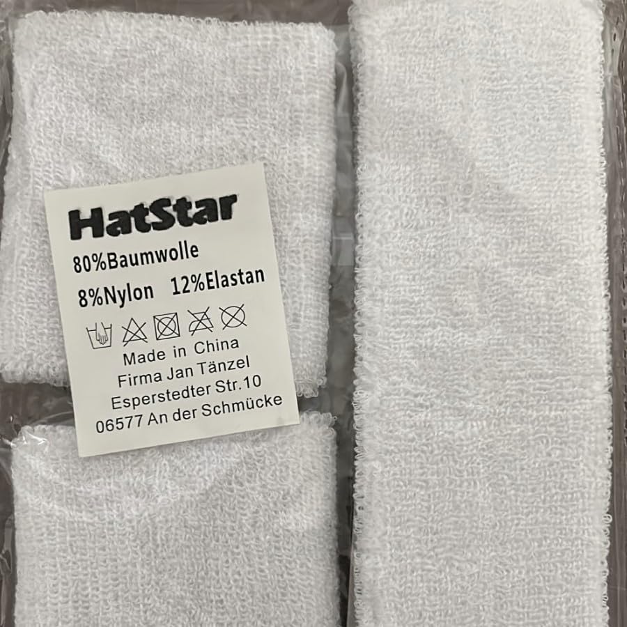 Hatstar 3-teiliges Schweißband Set | 1x Stirnband + 2X Schweißbänder für Handgelenke | Stirnband Damen & Herren | Accessoire für Karneval & Fasching Aerobic Kostüm
