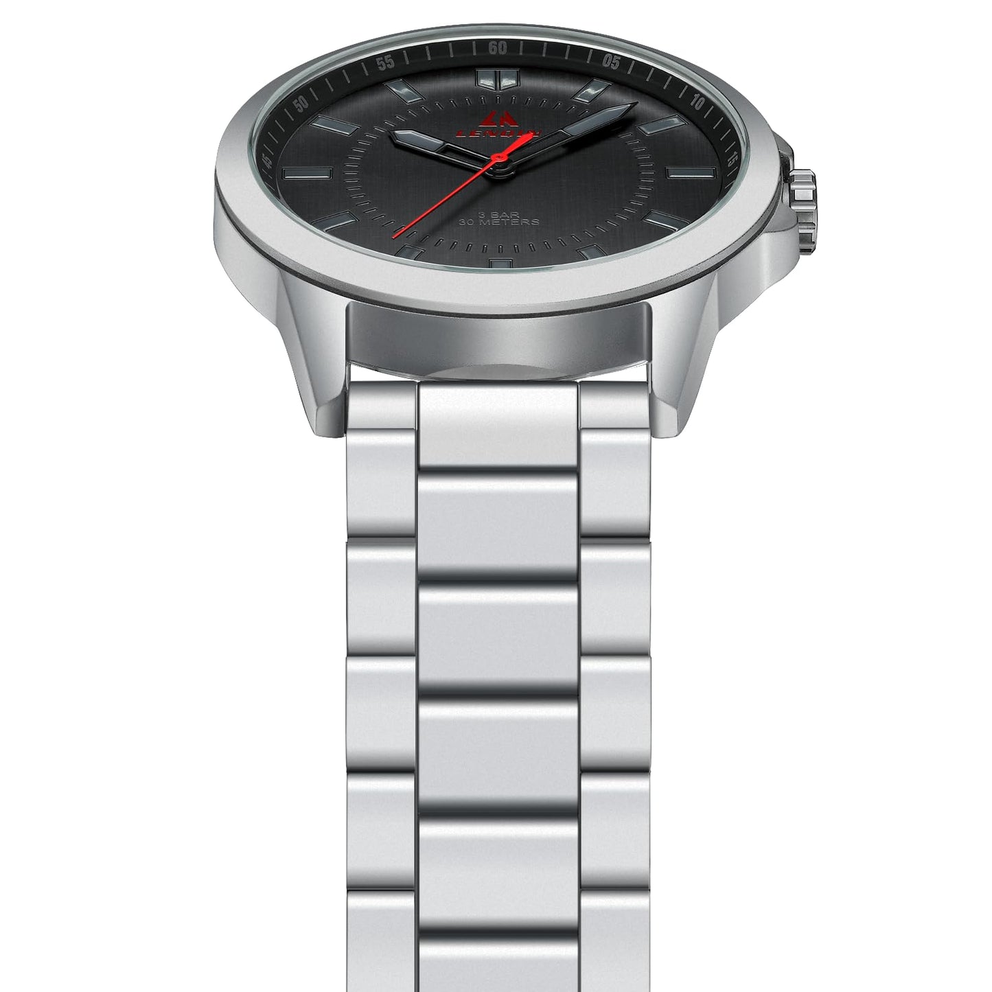 LN LENQIN Herren Uhr Edelstahl Uhren Herren Analog Quarz Uhr 30M Wasserdicht Armbanduhr Herren Mode Casual Designer Uhr für Männer