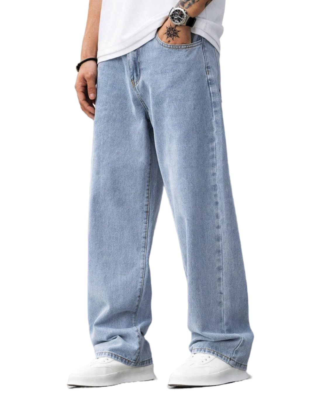 LuminBlaze Baggy Jeans for Men – Y2K Streetwear Loose Fit