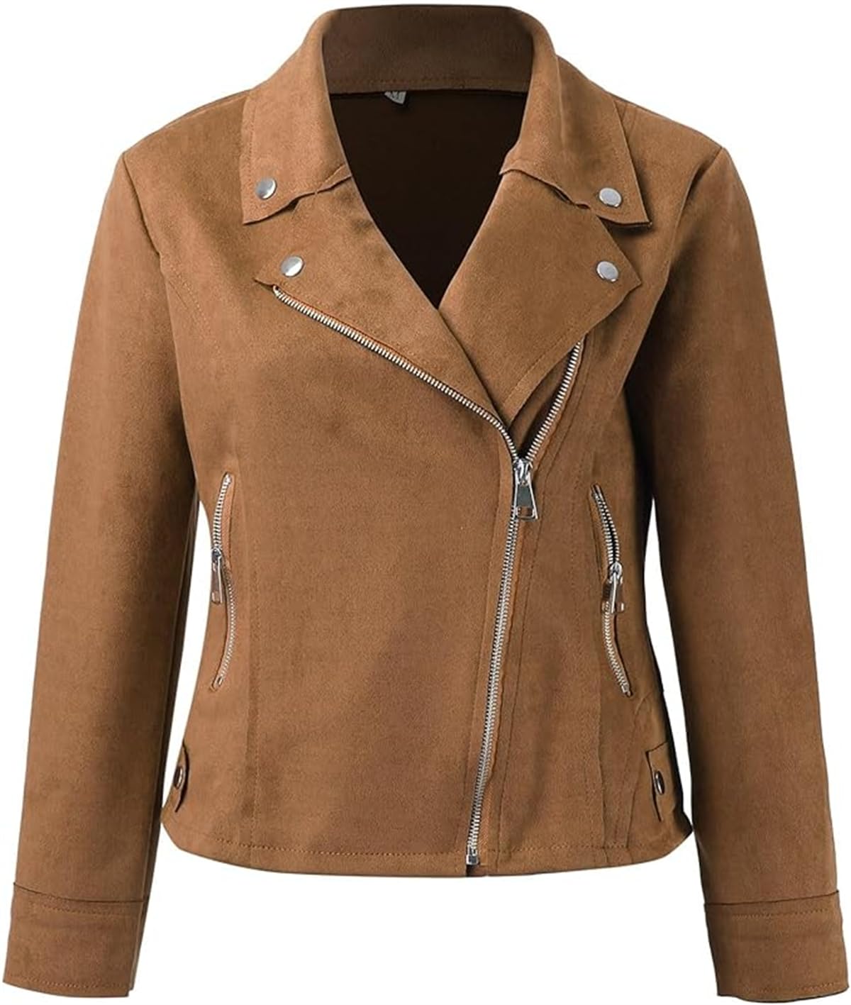 Women's Short Moto Biker Jacket – Lightweight Transitional Coat