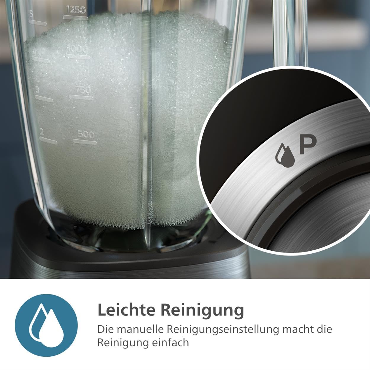 Philips Standmixer (450 Watt, ProBlend-Technologie, 1,9 Liter Kunststoffbehälter, inkl. Trinkflasche) schwarz
