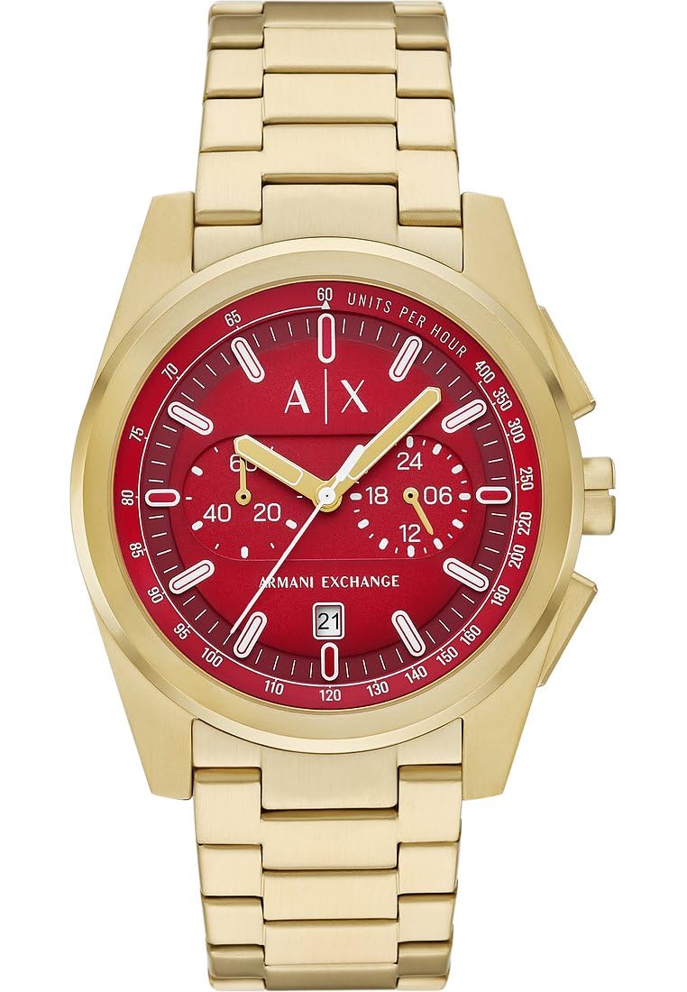 Armani Exchange Watch for Men, Quartz Movement and 42mm Case Size with Stainless Steel, Leather or Silicone Strap