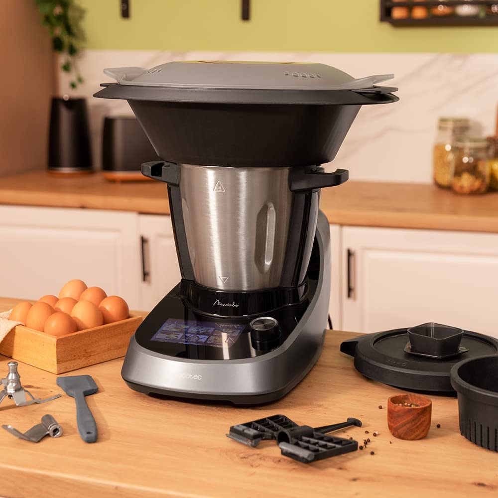 Cecotec Mambo 11090 Multifunctional Kitchen Robot 1600 W, 37 Functions, App, Scale and 3.3 Litre Stainless Steel Jug, Dishwasher Safe, Recipe Book and Accessories