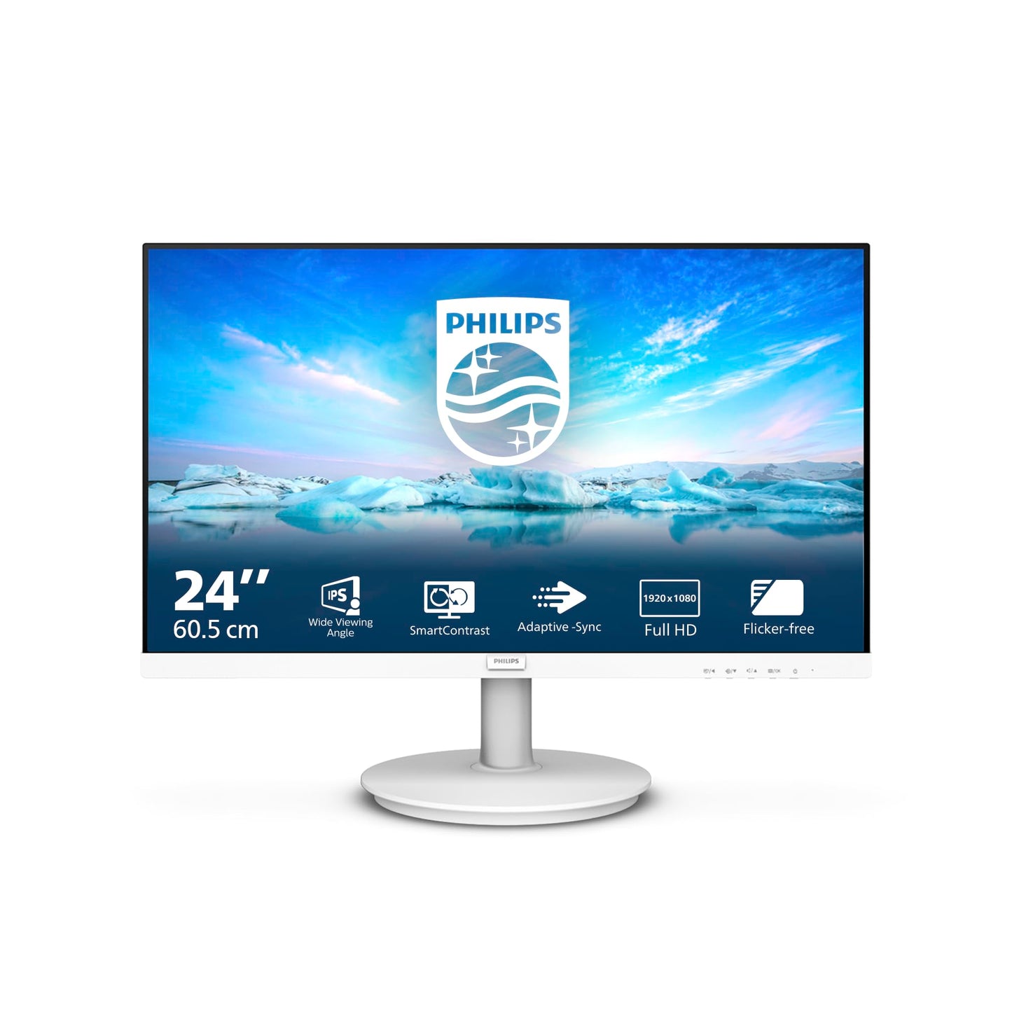 Philips 241V8L - 24 Inch FHD Monitor, AdaptiveSync (1920 x 1080, 75 Hz, VGA, HDMI) Black