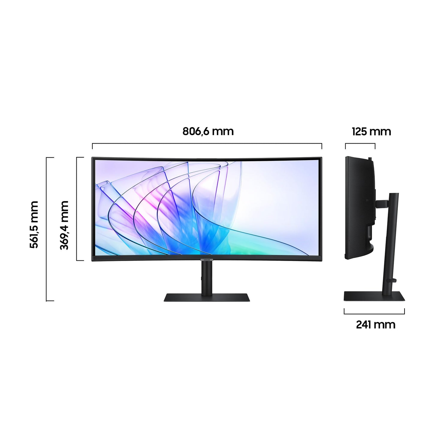 Samsung ViewFinity S50C Monitor S34C500GAU, 34 Zoll, VA-Panel, Ultra WQHD Auflösung, Eco Saving Plus, AMD Freesync, HDR10, 5 ms Reaktionszeit, Bildwiederholrate 100 Hz, Schwarz