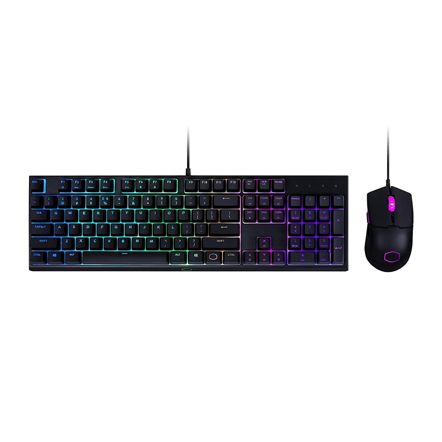 Cooler Master MS110 RGB-Tastatur & Gaming-Maus Kombination – Lineare mem-chanische Schalter, 26 Anti-Ghosting Tasten, On-Board-Steuerung, Gaming Maus mit 4 DPI-Einstellungen – DE Layout QWERTZ