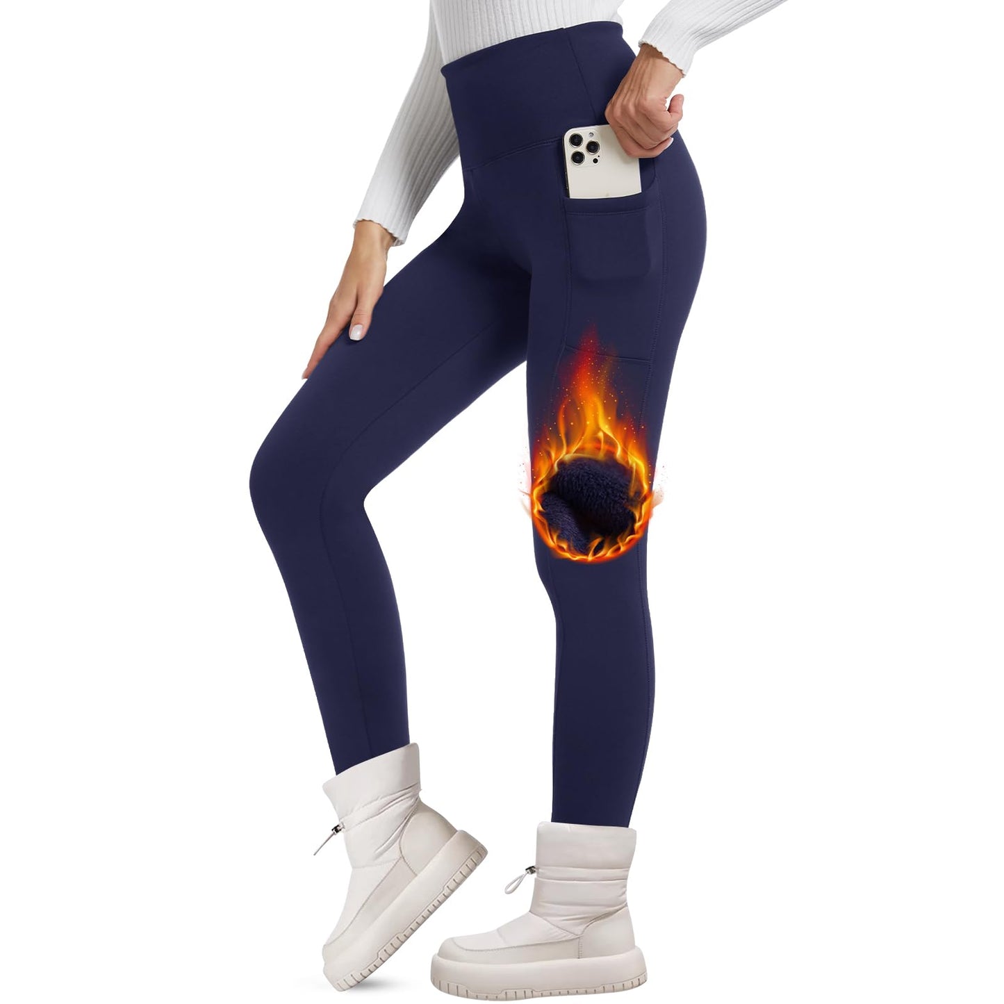 Thermo Leggings for Women – Winter High-Waisted Fleece Lined Sports Leggings