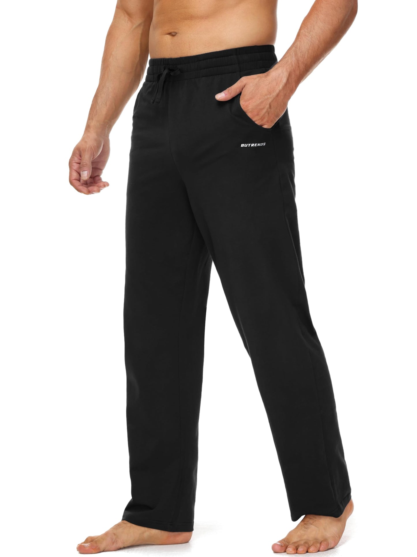 Butrends Men’s Cotton Joggers – Straight Leg Yoga & Training Pants