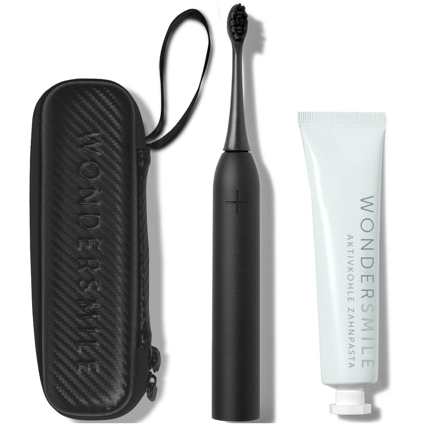 Wondersmile Schallzahnbürste PRO - Testsieger 2023-100 Tage risikofrei testen - Elektrische Zahnbürste mit 4 Putzprogrammen - Ultraschallzahnbürste mit smarten Bürstenkopf (1er Set, Ultimate Black)