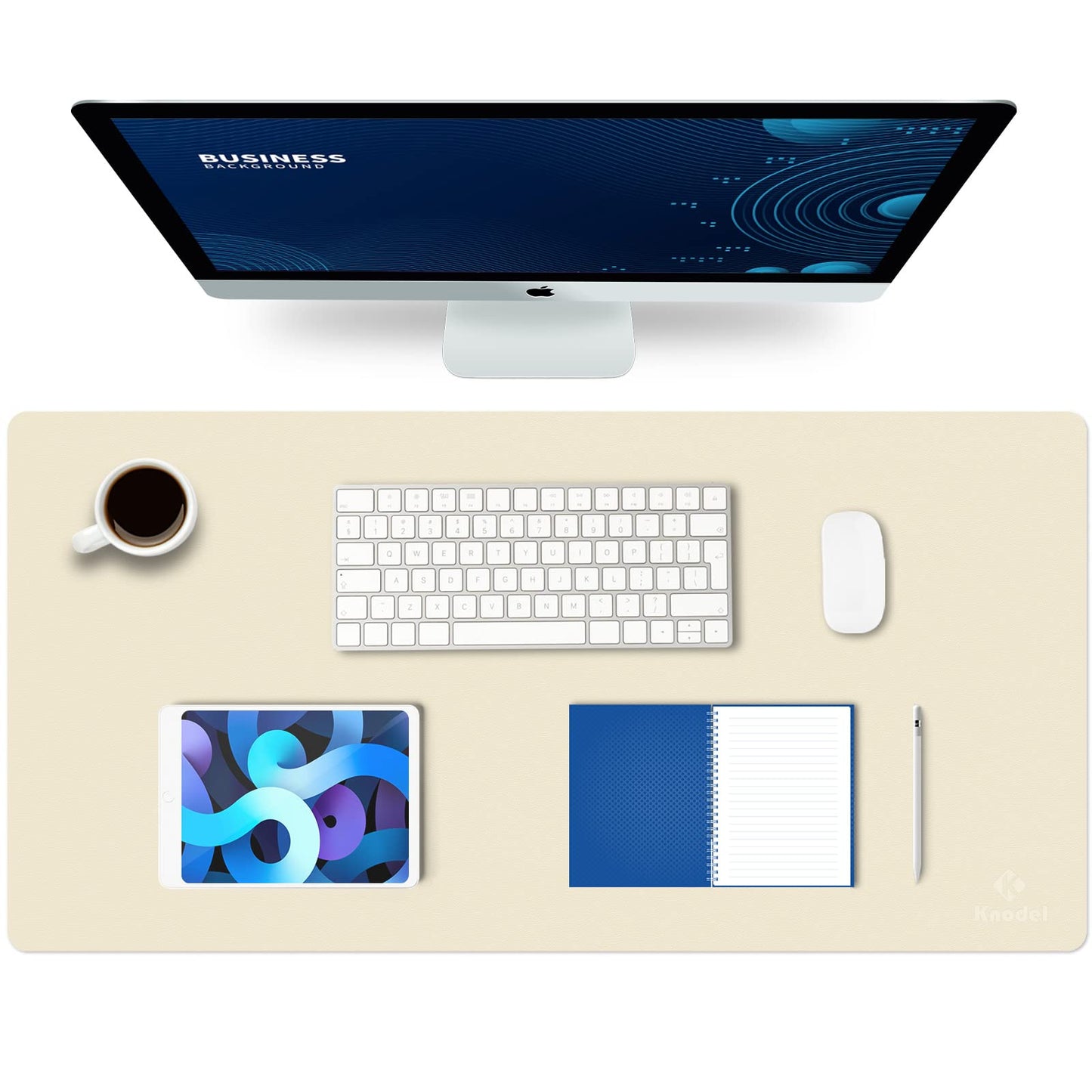 K KNODEL Tischunterlage, Schreibtischunterlage, 80 x 40cm PVC Tischunterlage, Laptop Tischunterlage, wasserdichte Schreibunterlage für Büro- oder Heimbereich, doppelseitig (Schwarz/Schwarz)