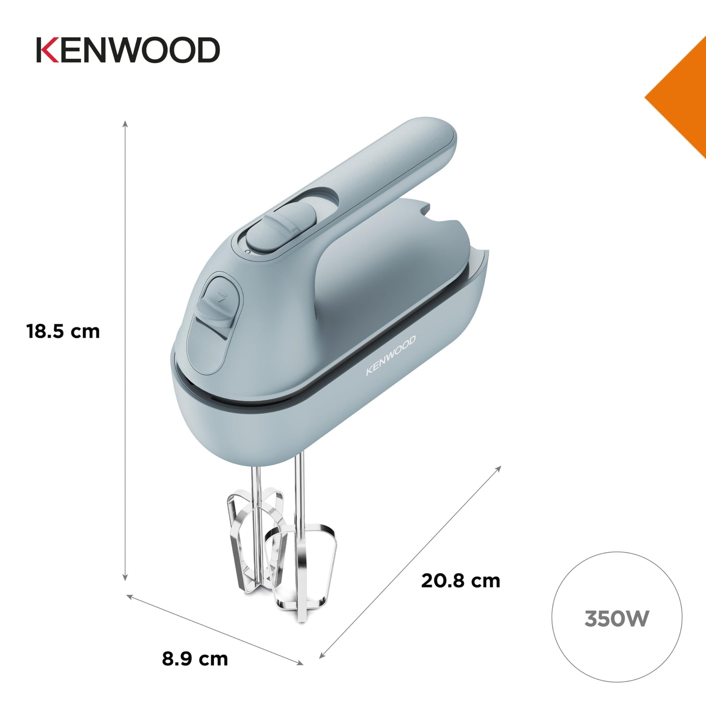 Kenwood MultiPro Go FDP22.130GY, Kompakt-Küchenmaschine nur 30cm hoch, zum Schneiden, Reiben, Pürieren und Teig Kneten, Express-Serve, 1,3 l Arbeitsbehälter, 650 W, Blau