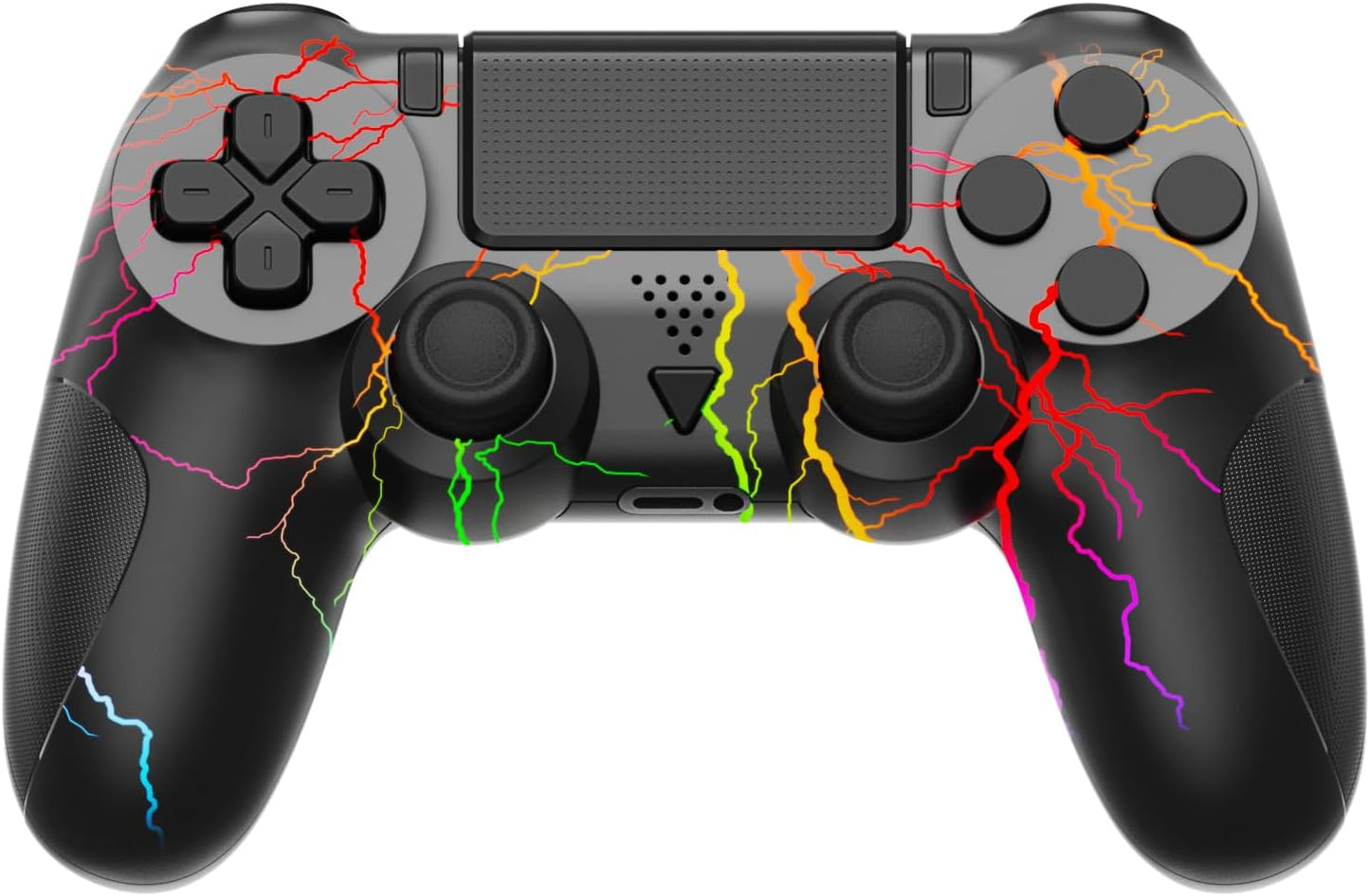 LCDNTEM Wireless Controller für PS-4, RGB Game Controller Kompatibel mit PS-4/Slim/Pro/PC, Gamepad mit Dual Vibration, LED, 6-Achsen, Touchpad
