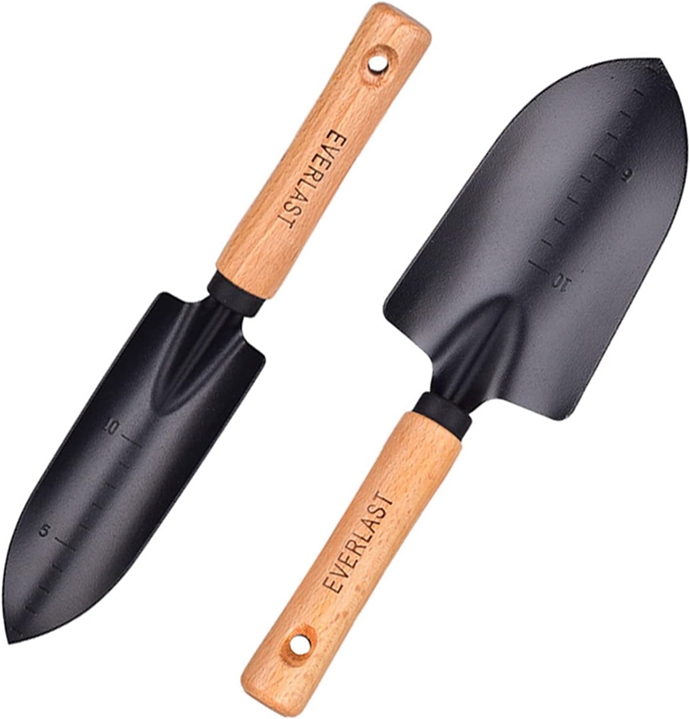 2 Stück Edelstahl Blumenkelle Garden Gartenschaufel Kinder Metall Garten Schaufel Haushalt Graben Rasenkelle Schaufel Handwerkzeug, Mini Garten Schaufeln, Schwarz
