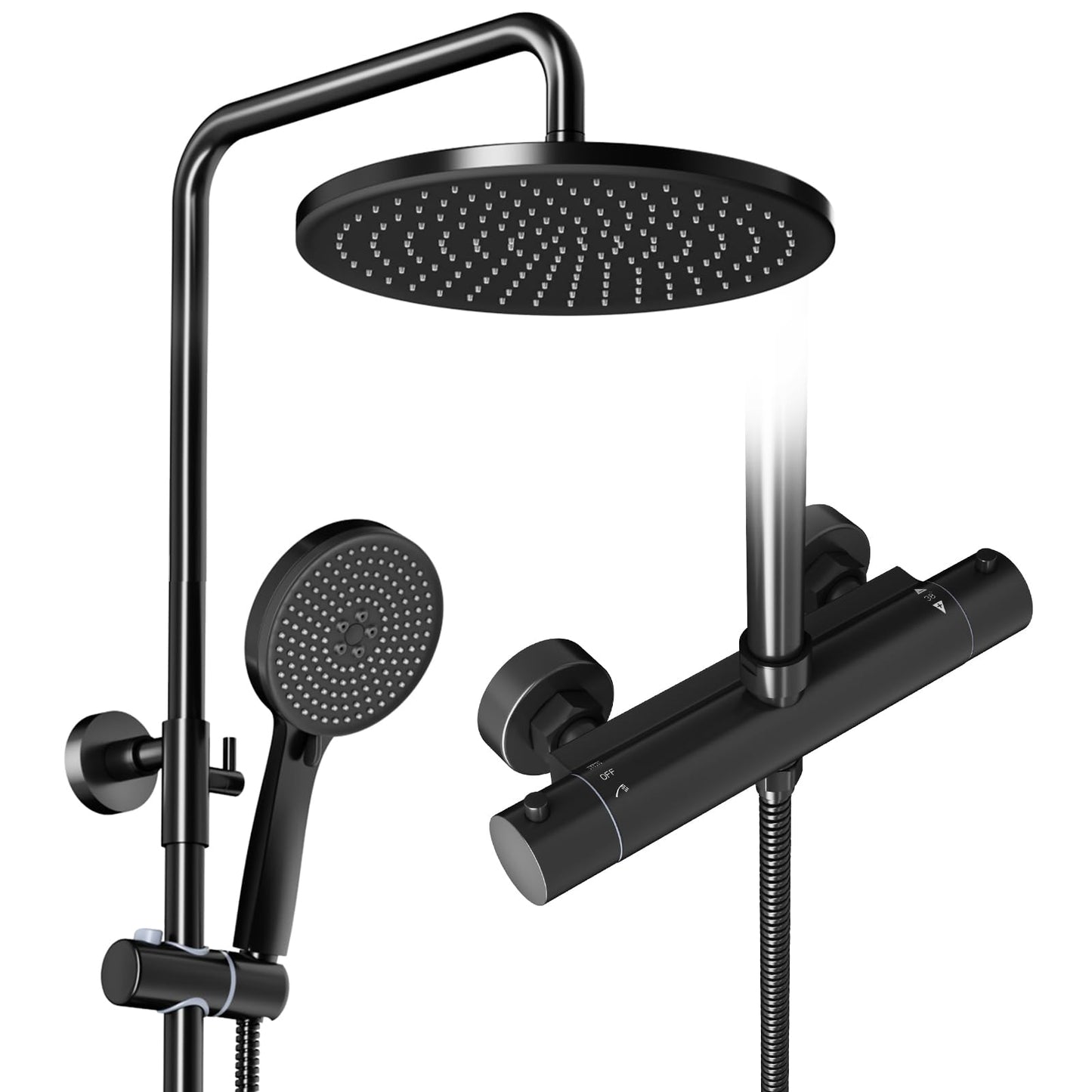 Rainsworth Thermostatic Shower System Round Rain Shower Set