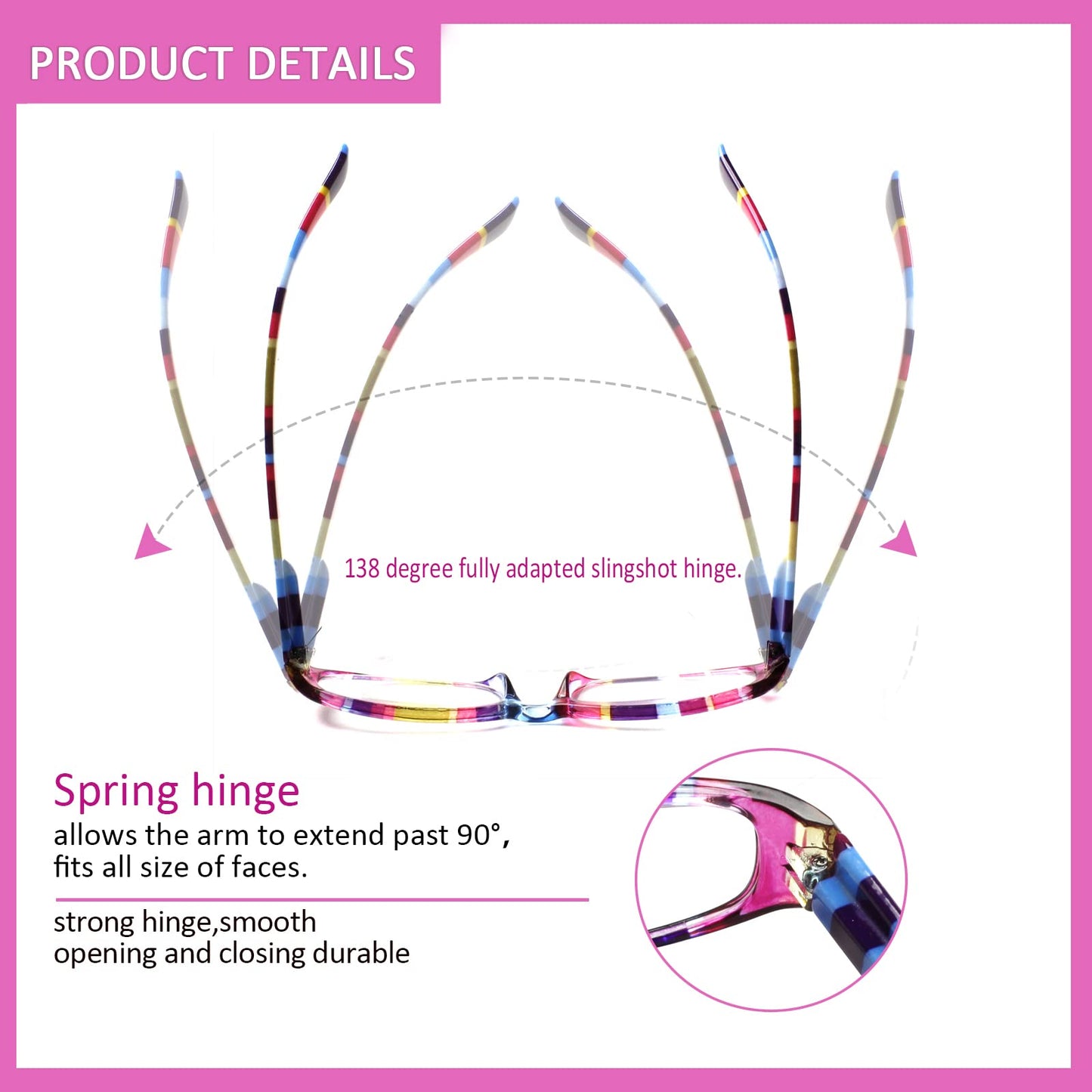 COJWIS 4 Pack Damen Lesebrille Mit Schönes Muster Brille Federscharnierleser für Frauen Reader (4 Farbe Mischen-2, 2.00, multiplier_x)
