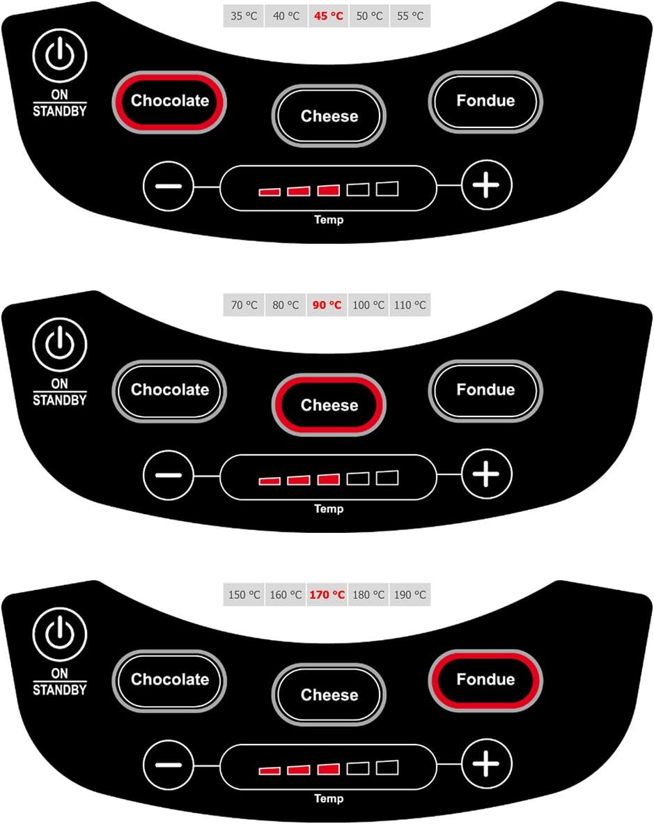 ROMMELSBACHER Electric Fondue Set F 1200 - Fondue Pot Made of Stainless Steel (2.5 Litres), 6 Fondue Forks, 3 Programmes, Extra Long Cable, High Temperature Accuracy, 1200 Watt