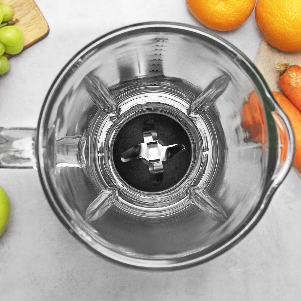 Cecotec Standmixer Power Black Titanium 1800MAX Blend It, 1800 W maximale Leistung, 5 Geschwindigkeiten, 6 Klingen aus Edelstahl, Ice-Crush-Funktion, Turbo- und Smoothie-Funktion, AutoClean-Funktion