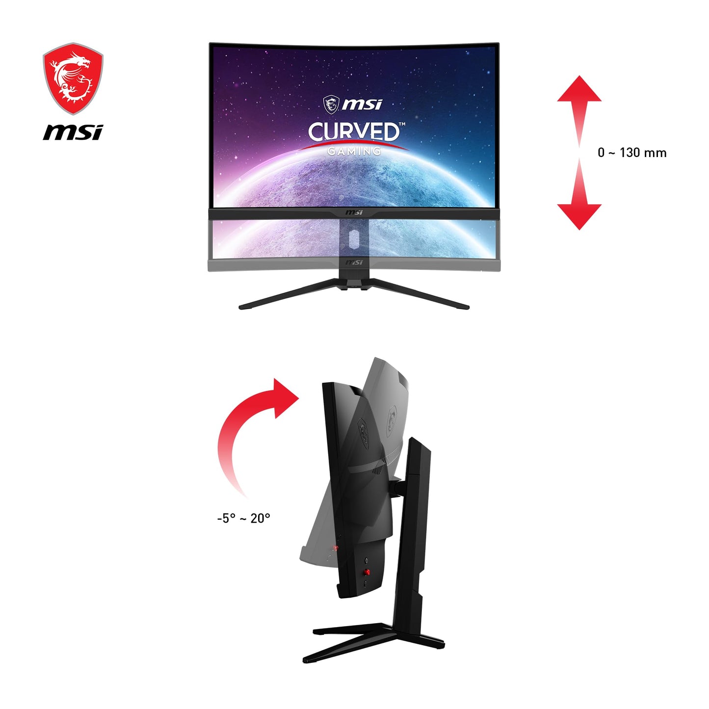 MSI G2422C 23,6 Zoll FHD Curved Gaming Monitor - 1500R 1920 x 1080 VA Panel, 180Hz / 1ms, Adaptive Sync - DP 1.2a, HDMI 2.0b CEC