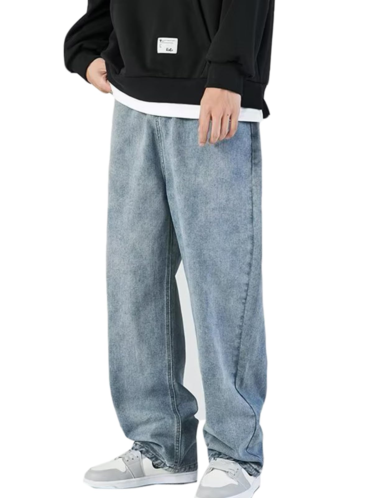 Men’s Baggy Y2K Jeans – Vintage Straight Leg Denim Pants