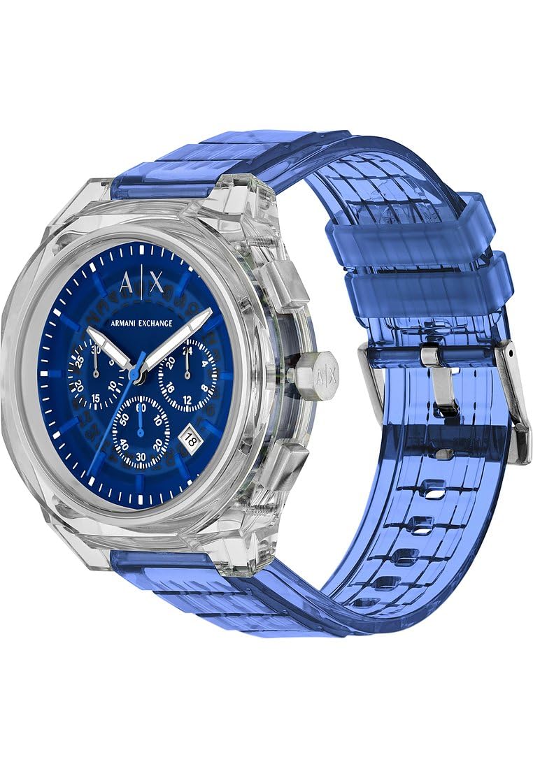 Armani Exchange Watch for Men, Chronograph Movement and 46mm Case Size with Stainless Steel, Leather or Silicone Strap
