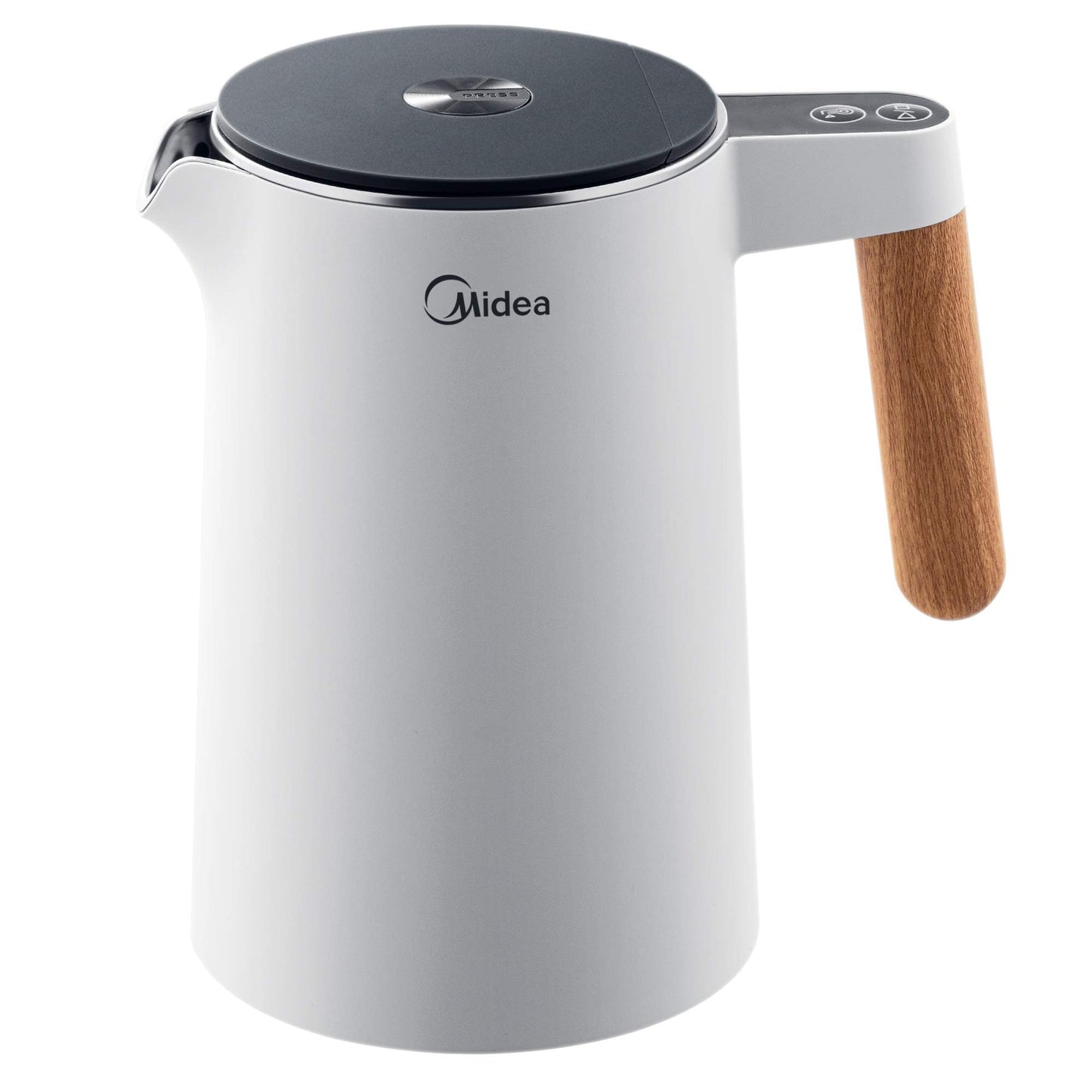 Midea Wasserkocher mit Temperatureinstellung (40, 60, 70, 80, 90, 100 Degree C),Edelstahl 1,7 Liter,Kettle 2200W mit Sichtfenster, Warmhaltefunktion für 60 Min
