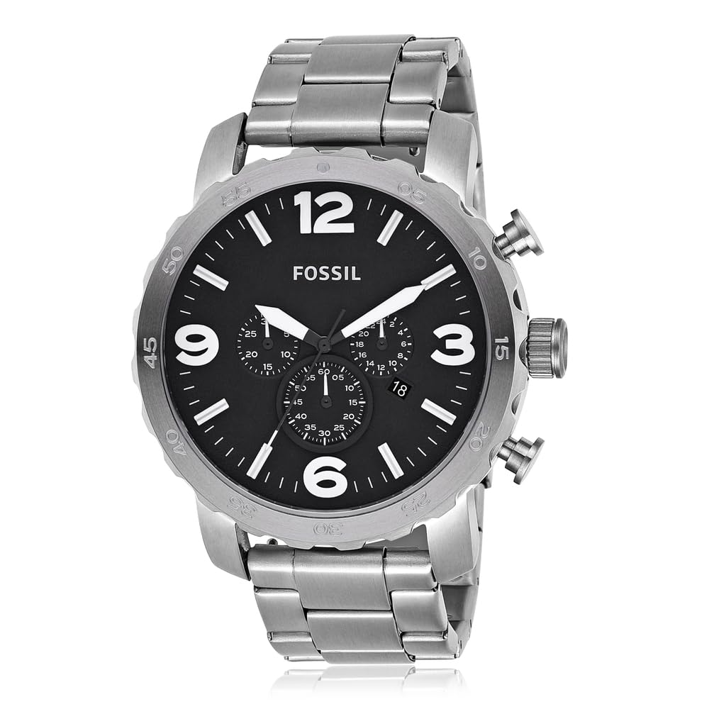 Fossil Nate Uhr Für Herren, Quarzwerk Chronograph Mit Edelstahl- Oder Lederarmband