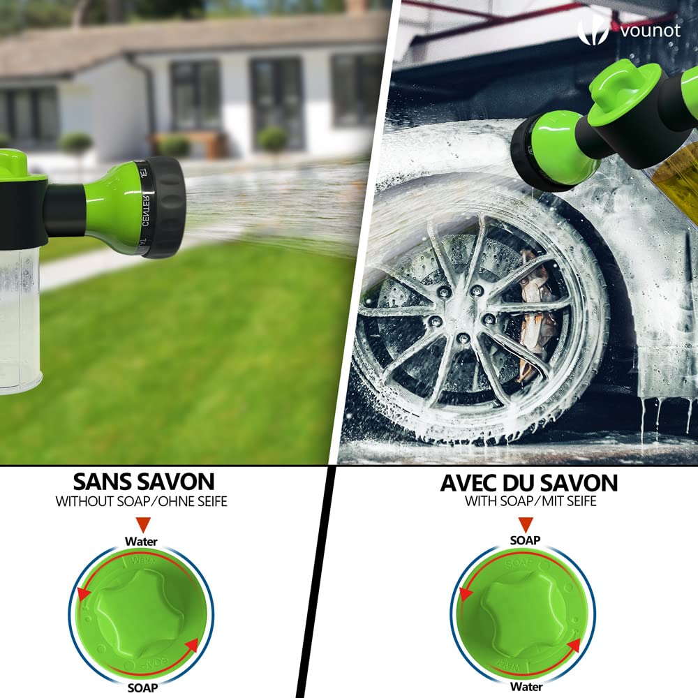 VOUNOT® Flexibler Gartenschlauch 30 m, Flexibel Wasserschlauch Dehnbarer mit 10 Sprühfunktionen, Schnelladaptern und Wandhalterung, Schwarz