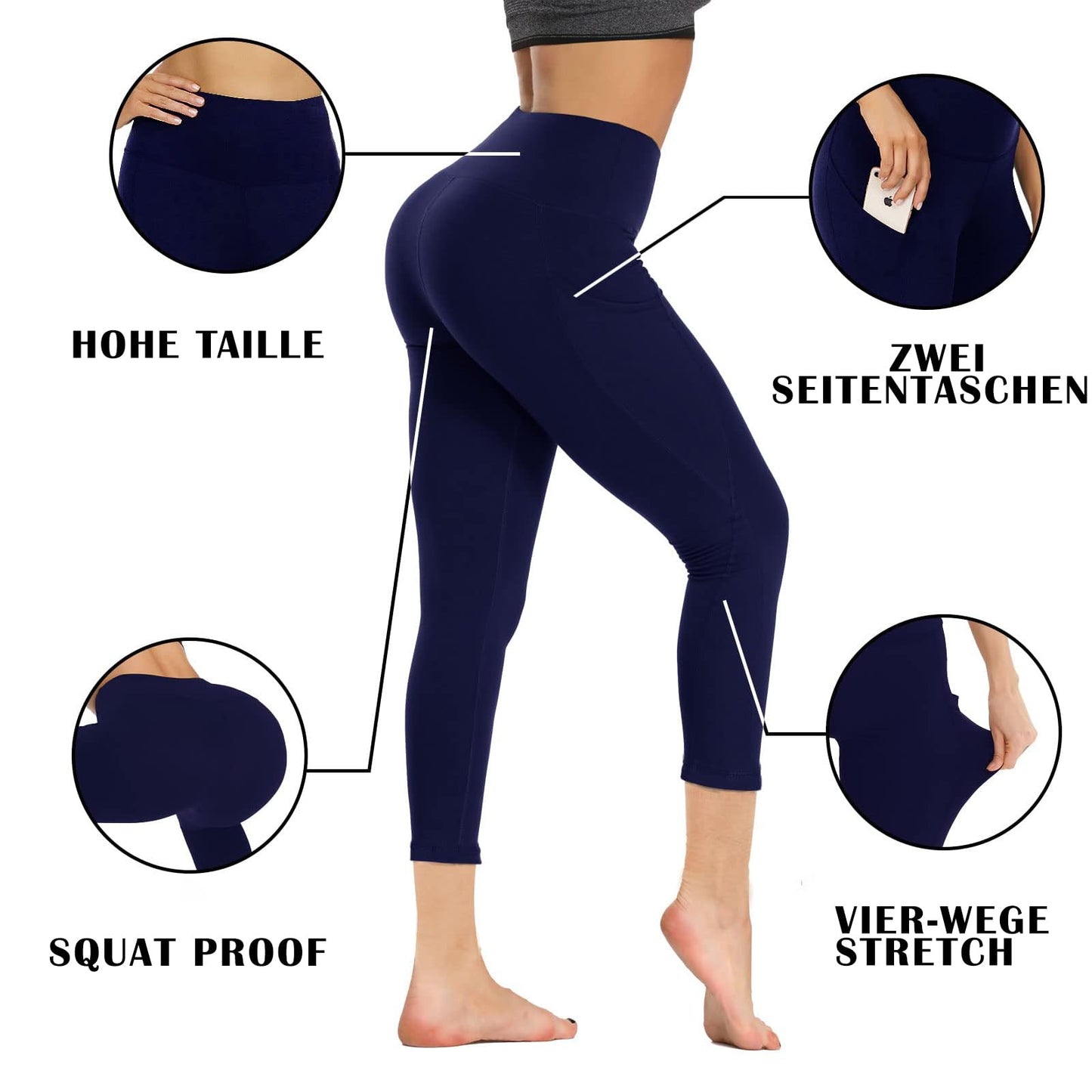 CAMPSNAIL Women’s High-Waist Workout Leggings with Pockets