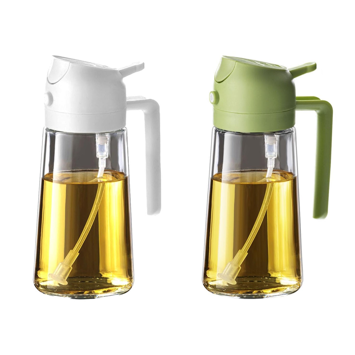 TrendPlain 16 oz Oil Sprayer for Cooking Oil - 470 ml Olive Oil Bottle - 2-in-1 Oil Dispenser and Oil Sprayer - Kitchen Gadgets for Cooking, Salad and Grill Black
