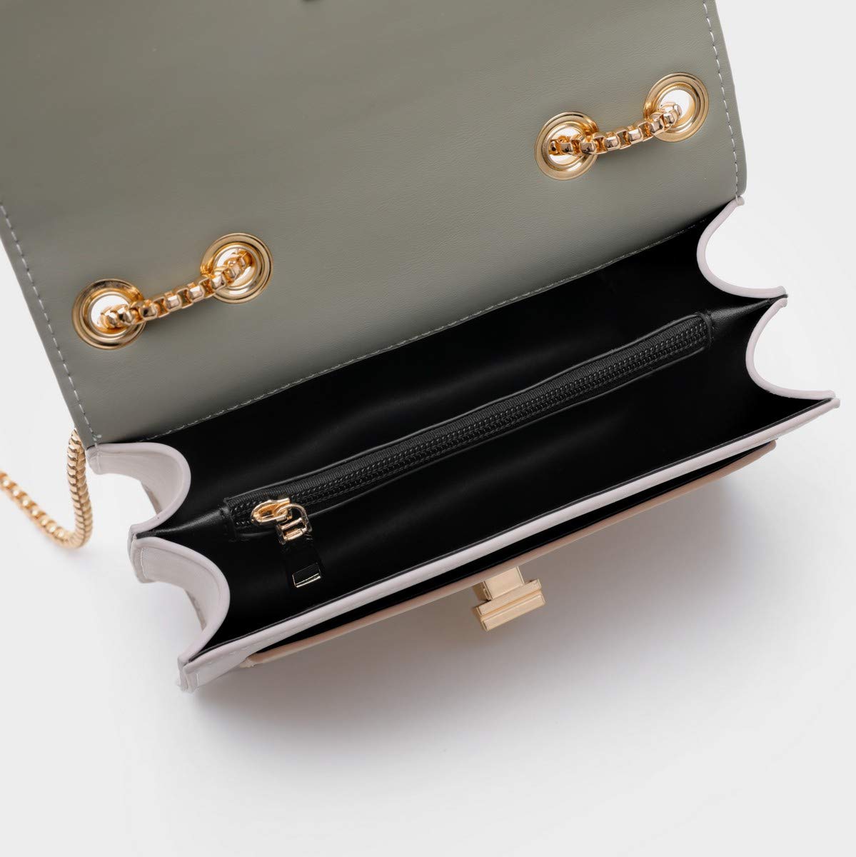 Color-Block Chain Shoulder Bag