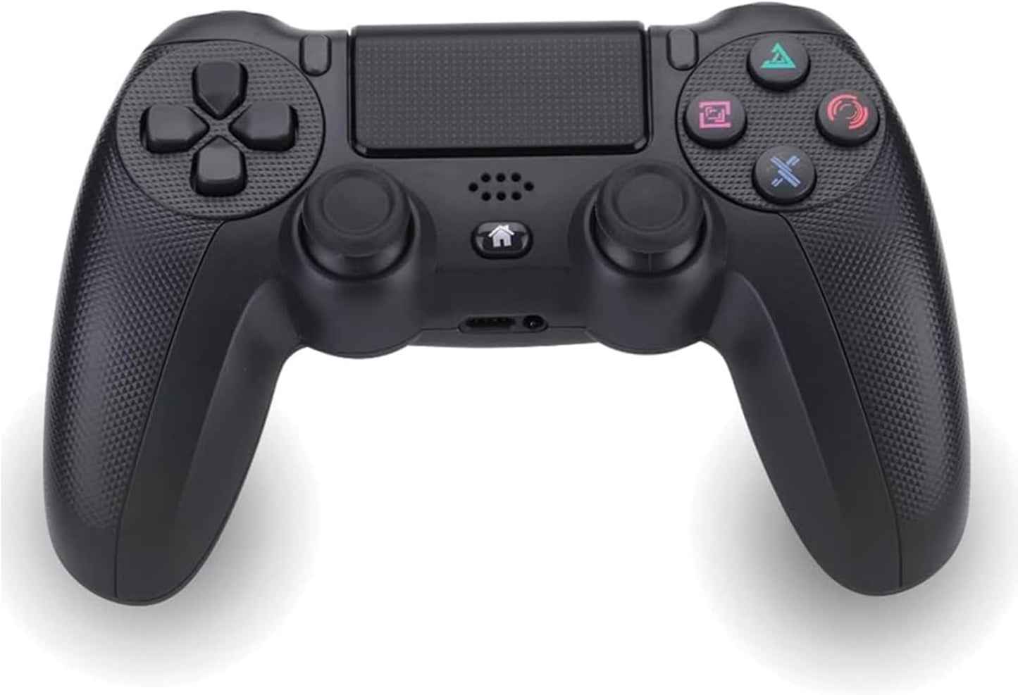 NK Wireless Controller für PS4 / PS3 / PC/Mobile - Wireless Controller mit Vibration, 6-Achsen-Erkennungsfunktion, LED-Licht, Touchpanel, Kopfhörerbuchse, inkl. Ladekabel - Schwarz