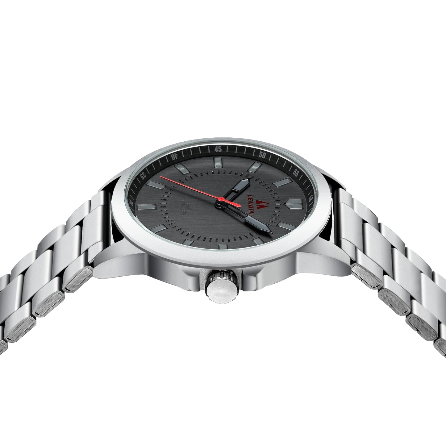 LN LENQIN Herren Uhr Edelstahl Uhren Herren Analog Quarz Uhr 30M Wasserdicht Armbanduhr Herren Mode Casual Designer Uhr für Männer