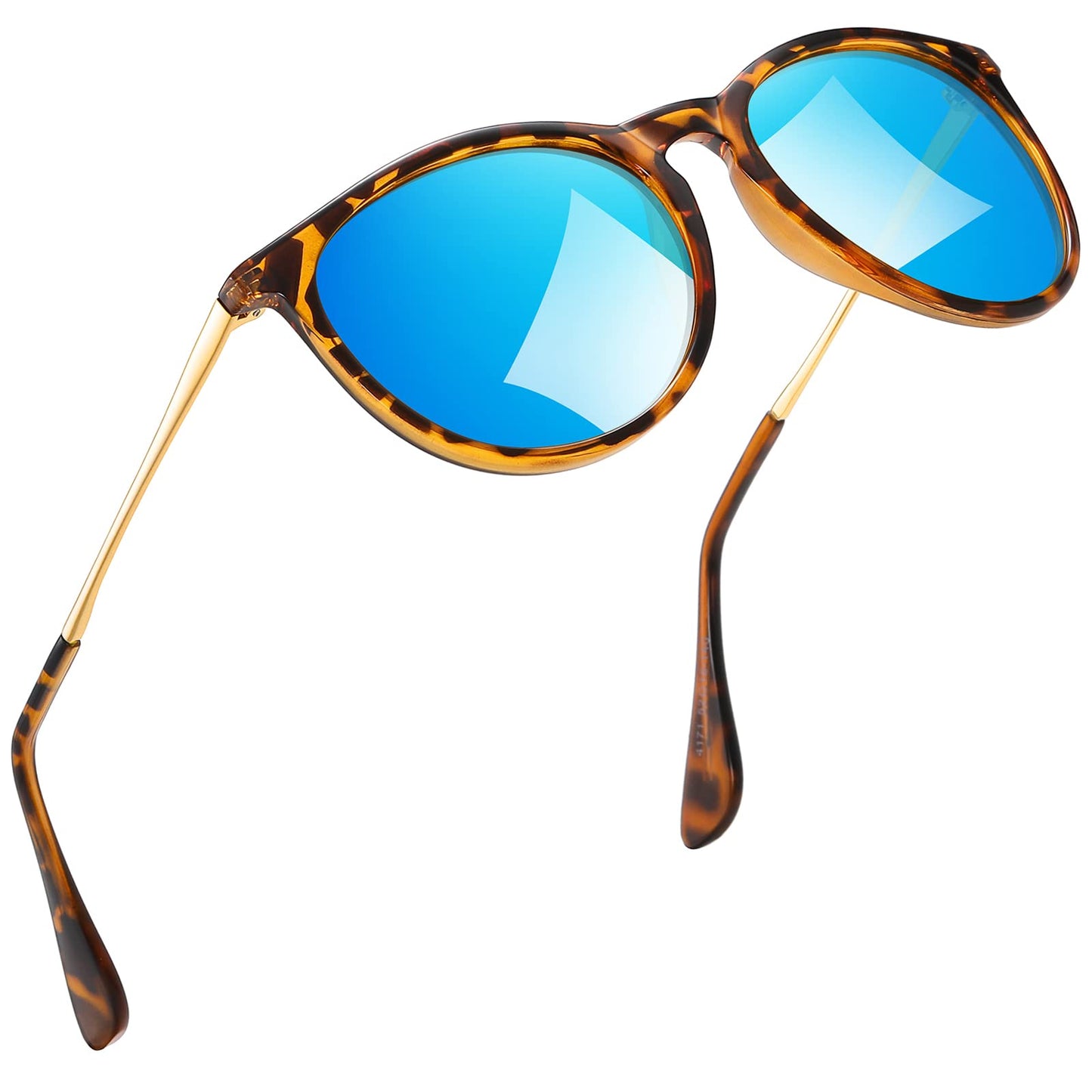 kunchu Sonnenbrille-Damen-Polarisierte-Sonnenbrille-Rund-UV400-im-Retro-Sonnenbrille-für-Damen & Herren Schutz Vintage