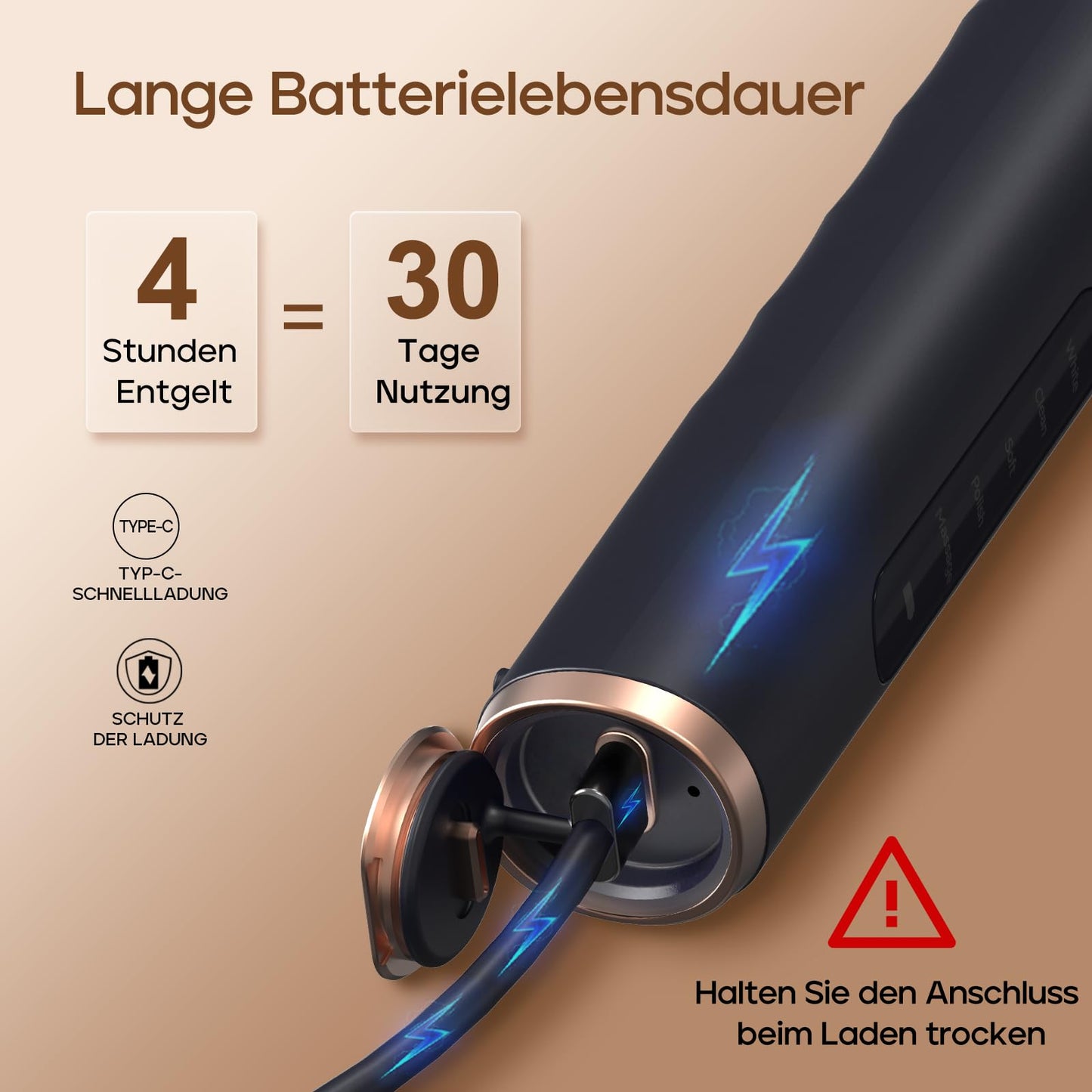 Seago Elektrische Zahnbürste mit 8 Runder Aufsteckbürsten, Rotierende Zahnbürste mit 5 Putzmodi, Elektrische Schallzahnbürste Zahnaufhellung in 14 Tagen, für Erwachsene Kinder(Schwarz)