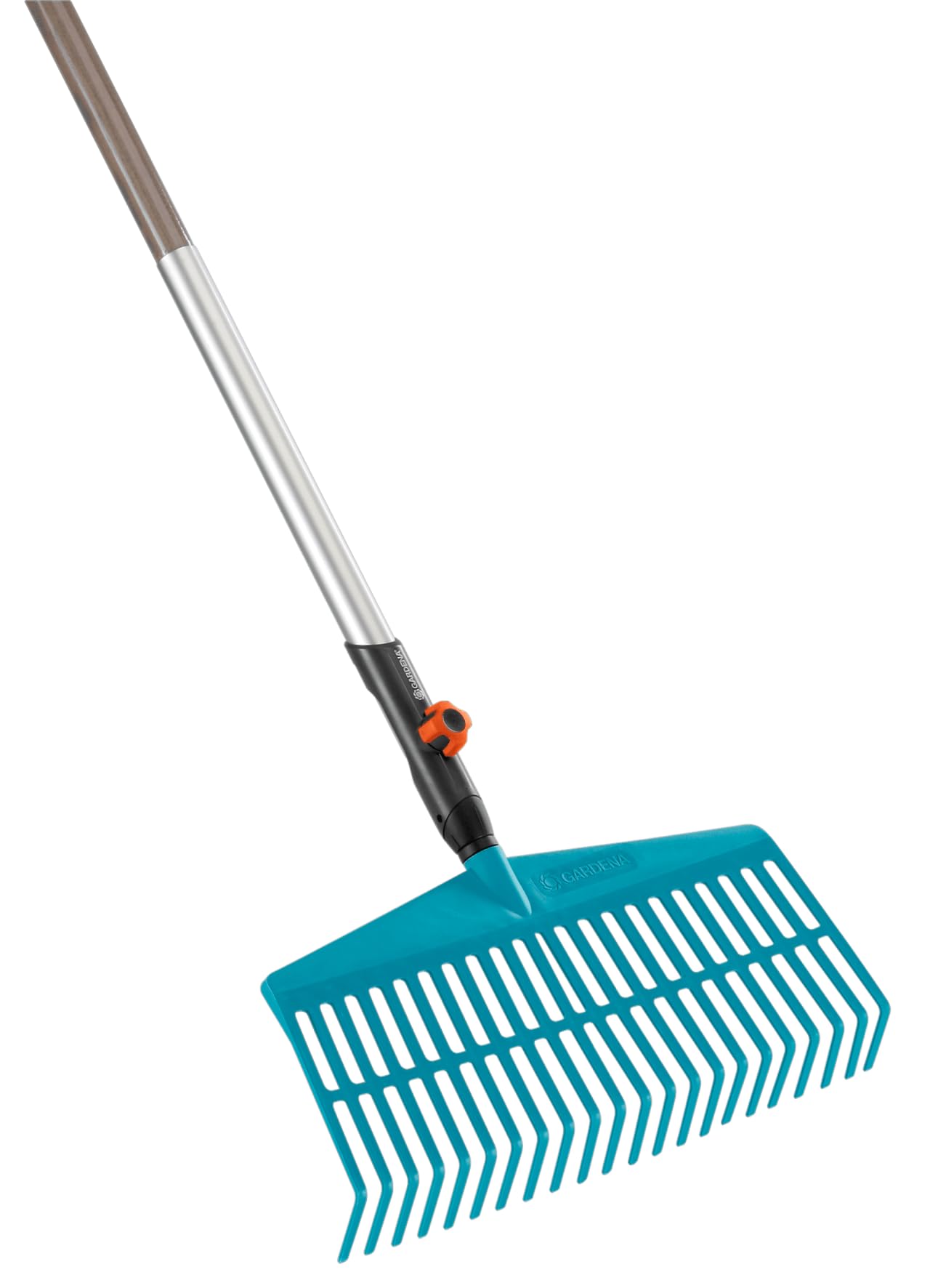 Gardena combisystem-Rechenbesen: Handlicher Zinkenbesen zum Zusammenfegen von Laub und Grasschnitt, mit robusten Kunststoffzinken, Arbeitsbreite 43 cm (3101-20)