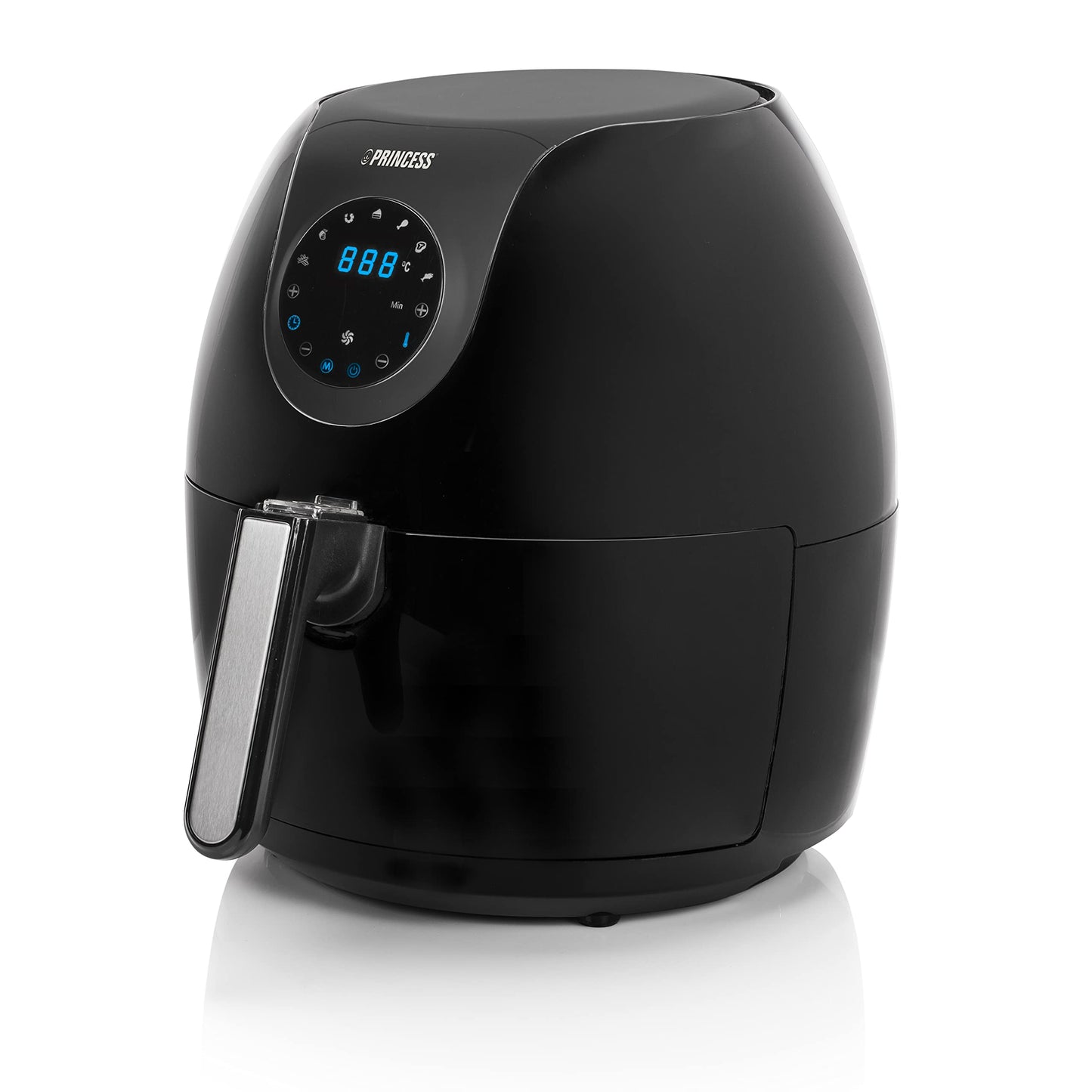 Princess Digital Hot Air Fryer - 6.5 L - with Removable Divider - 60 Percent Less Energy Consumption - Digital Touchscreen - 12 Programmes - Oil Free - Black - 182061